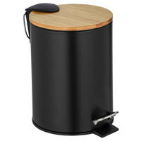 TRETEIMER TORTONA 3 L  - Schwarz, Basics, Naturmaterialien/Kunststoff (17/23,5/21cm) - Wenko