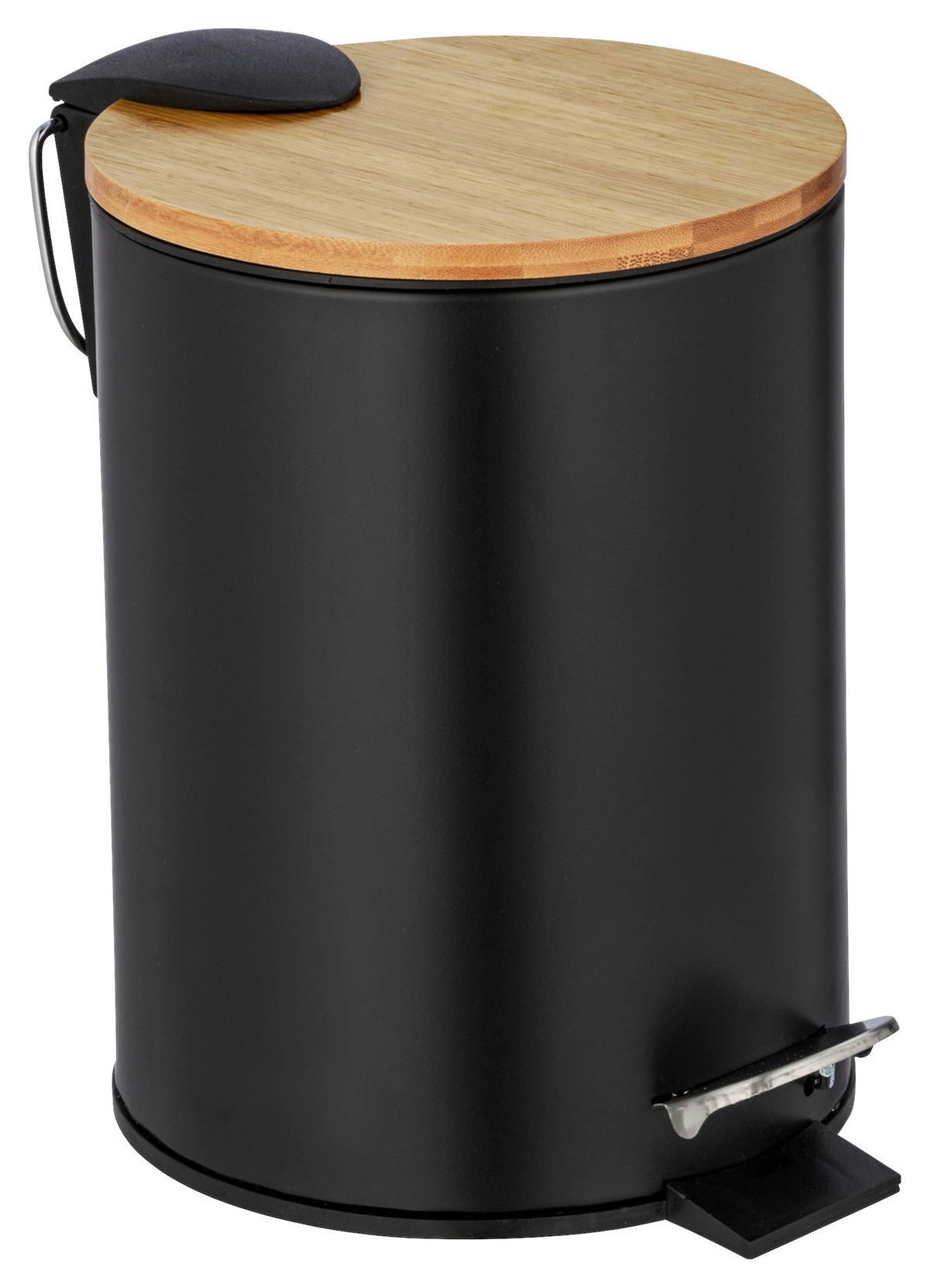 TRETEIMER TORTONA 3 L  - Schwarz, Basics, Naturmaterialien/Kunststoff (17/23,5/21cm) - Wenko