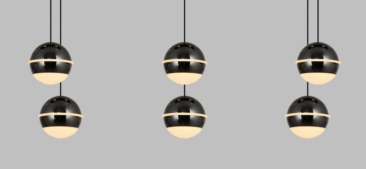 LED-HÄNGELEUCHTE Biarritz 75/150/30 cm  - Schwarzchrom, Design, Kunststoff/Metall (75/150/30cm)