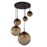 HÄNGELEUCHTE 65/150 cm  - Bernsteinfarben/Braun, Design, Glas/Metall (65/150cm) - Globo
