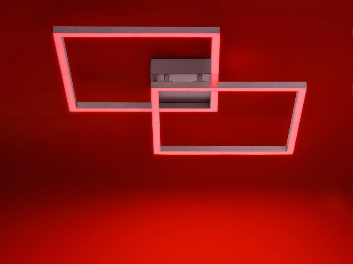 LED-DECKENLEUCHTE Lolasmart-Maxi  Smart 63/63/8,5 cm   - Silberfarben, Design, Kunststoff/Metall (63/63/8,5cm)