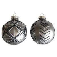 Glob Xmassale - argintiu/negru, Lifestyle, plastic/sticlă (6cm) - X-Mas