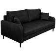 3-SITZER-SOFA in Lederlook Grau - Schwarz/Grau, KONVENTIONELL, Holz/Textil (228/96/97cm) - Carryhome