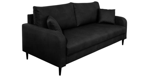 3-SITZER-SOFA in Lederlook Grau - Schwarz/Grau, KONVENTIONELL, Holz/Textil (228/96/97cm) - Carryhome