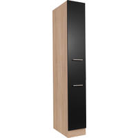 APOTHEKERSCHRANK 30/200/60 cm  in Schwarz, Eichefarben  - Eichefarben/Silberfarben, Basics, Holzwerkstoff/Metall (30/200/60cm) - Respekta