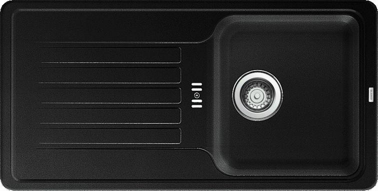 SPÜLE 526079  - Schwarz, Basics, Stein (86/43,5cm) - Blanco