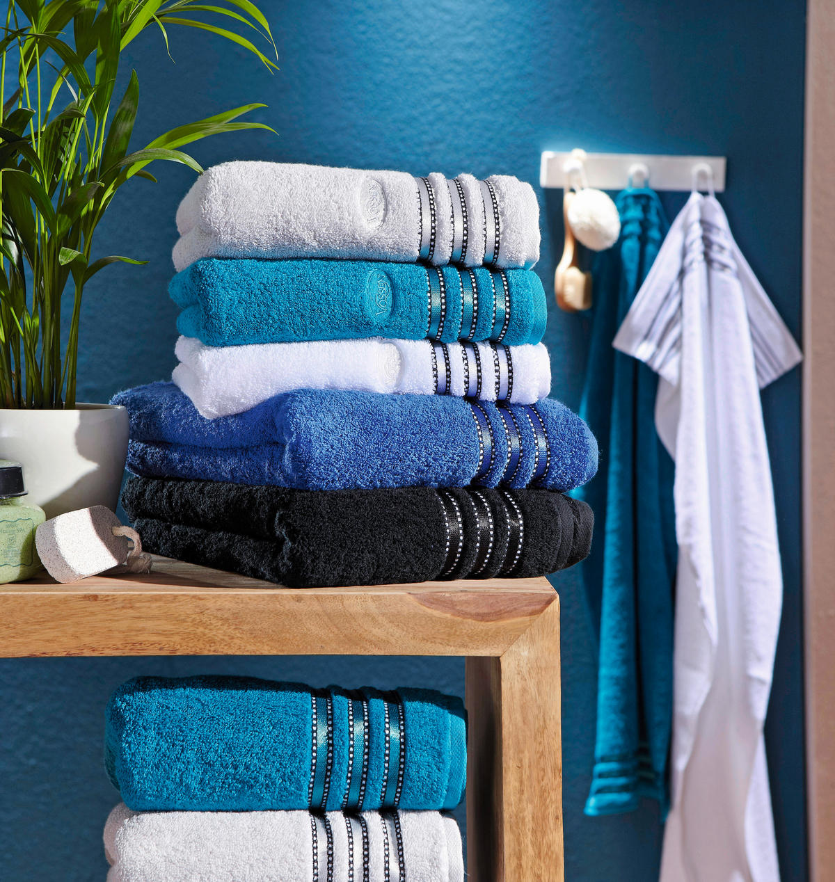 RUČNÍK, 50/100 cm, bílá - bílá, Basics, textil (50/100cm) - Vossen