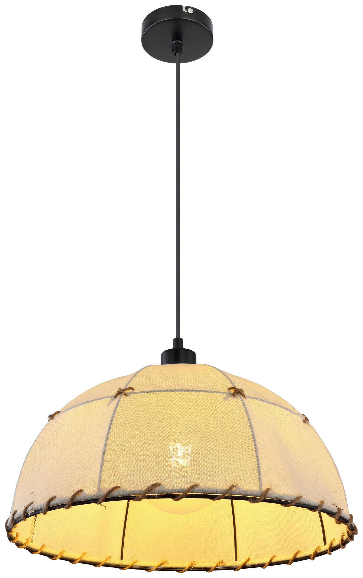 VISEČA SVETILKA  Rex      40/120 cm      E27 - črna/bež, Natur, kovina/tekstil (40/120cm) - Globo