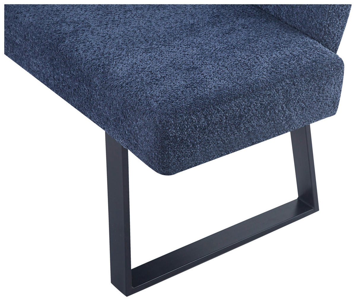 ECKBANK 160/130 cm Leinenoptik Dunkelblau   - Schwarz/Dunkelblau, KONVENTIONELL, Textil/Metall (160/130cm) - MID.YOU