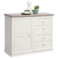 KOMODA, sivá, biela, 107,9/89,5/43 cm - sivá/biela, Lifestyle, kov/kompozitné drevo (107,9/89,5/43cm) - Hom`in