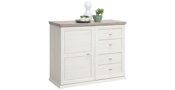 KOMMODE , 107,9/89,5/43 cm, 4 Schublade(n)  - Weiß/Grau, LIFESTYLE, Holzwerkstoff/Metall (107,9/89,5/43cm) - Hom`in