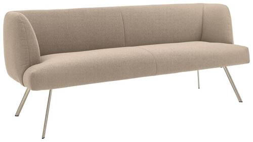 SITZBANK 200/87/64 cm Webstoff Edelstahlfarben, Sandfarben  - Sandfarben/Edelstahlfarben, Design, Textil/Metall (200/87/64cm) - Venjakob