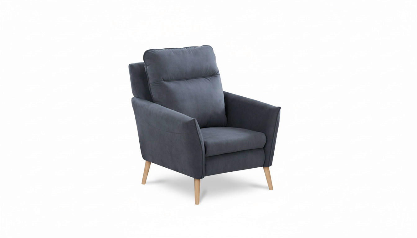 RELAXSESSEL in Textil Blau  - Blau/Buchefarben, Design, Holz/Textil (88/110/92cm) - Livetastic