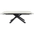 ESSTISCH in Metall, Glas, Keramik 180-280/98/76 cm  - Schwarz/Weiß, Design, Glas/Keramik (180-280/98/76cm) - Novel