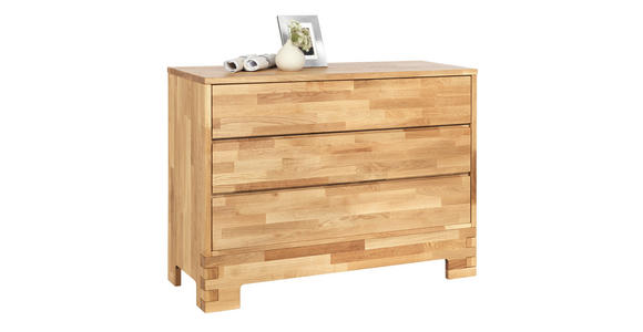 KOMMODE Wildeiche massiv Eichefarben - Eichefarben, Design, Holz (121/88,5/45cm) - Linea Natura