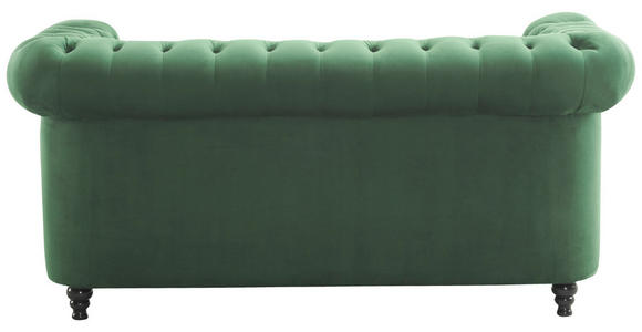 CHESTERFIELD-SOFA Samt Grün, Schwarz  - Schwarz/Grün, Trend, Holz/Textil (165/73/87cm) - Xora