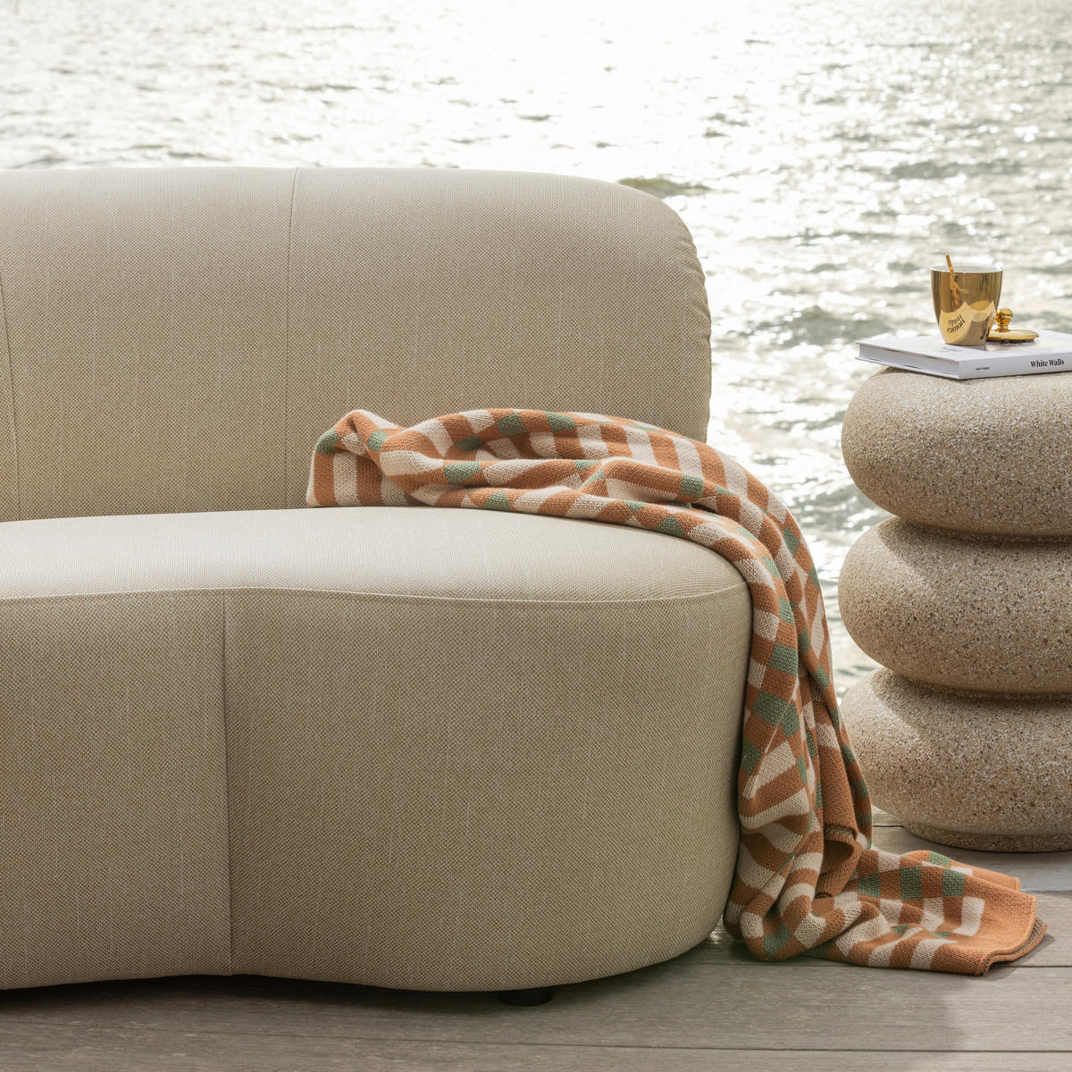 BEISTELLTISCH 40/40/50 cm Laurel Beige rund  - Beige, Design, Metall (40/40/50cm) - Livetastic