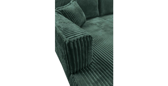 ECKSOFA Dunkelgrün Cord  - Dunkelgrün/Schwarz, MODERN, Holz/Textil (208/322cm) - Carryhome