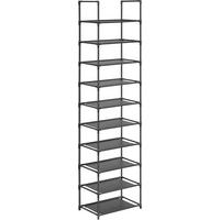 SCHUHREGAL 45/173/28 cm  - Schwarz, Basics, Textil/Metall (45/173/28cm)