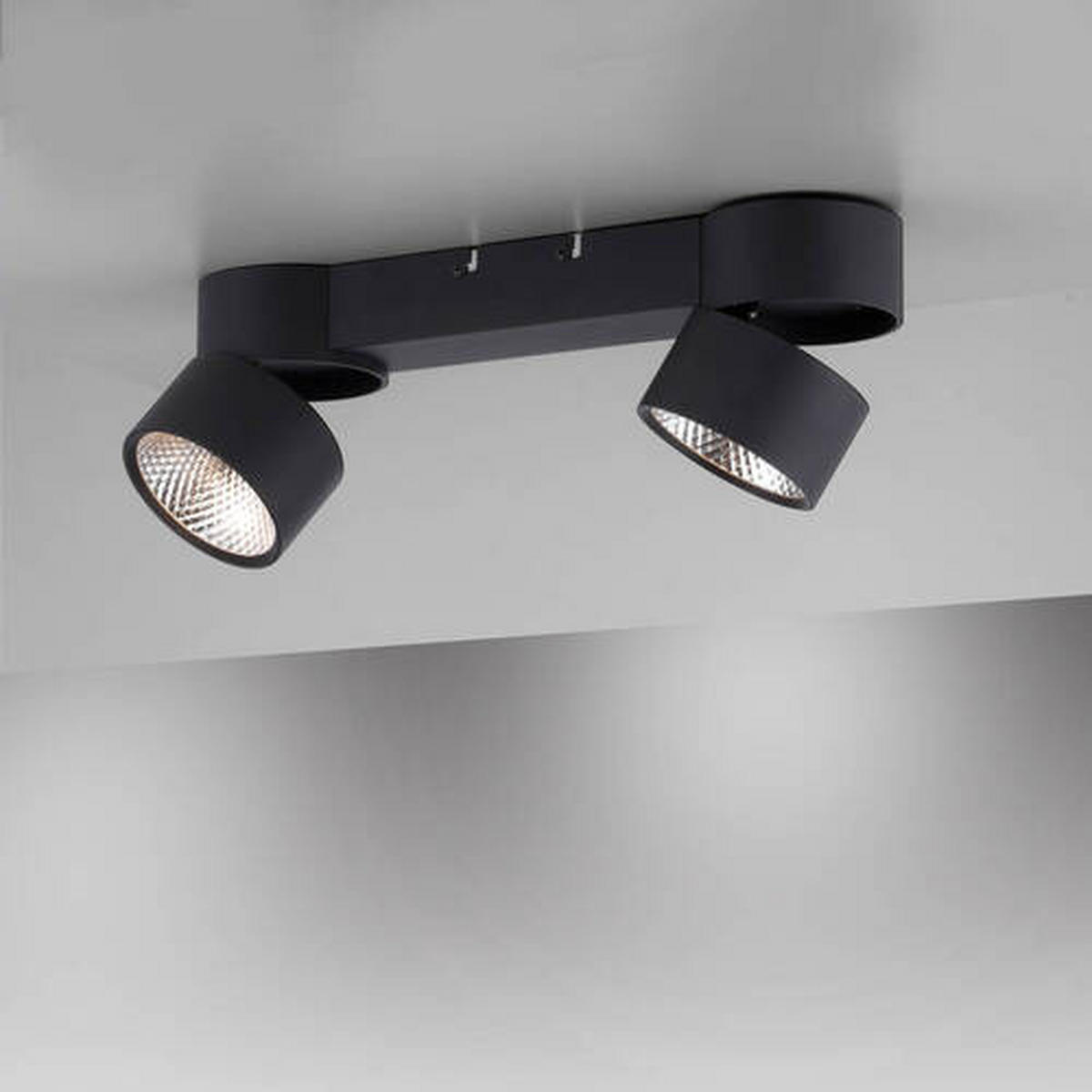LED-DECKENLEUCHTE 40/20/13,5 cm   - Schwarz, KONVENTIONELL, Kunststoff/Metall (40/20/13,5cm) - Neuhaus PURE