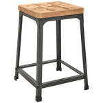 HOCKER Tanne Naturfarben, Schwarz  - Schwarz/Naturfarben, LIFESTYLE, Holz/Metall (35,5/50/34cm) - Landscape