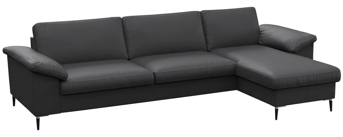 Freisteller von Livetastic ECKSOFA Schwarz Echtleder.