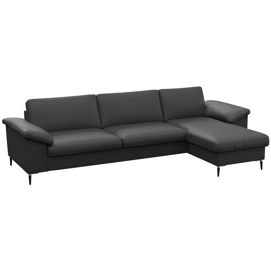 Thumbnail - Livetastic Ecksofa, Schwarz, Leder, Echtleder, Color-Finish-Leder, 3-Sitzer, Ottomane rechts, L-Form, 274x159 cm, Oeko-T...