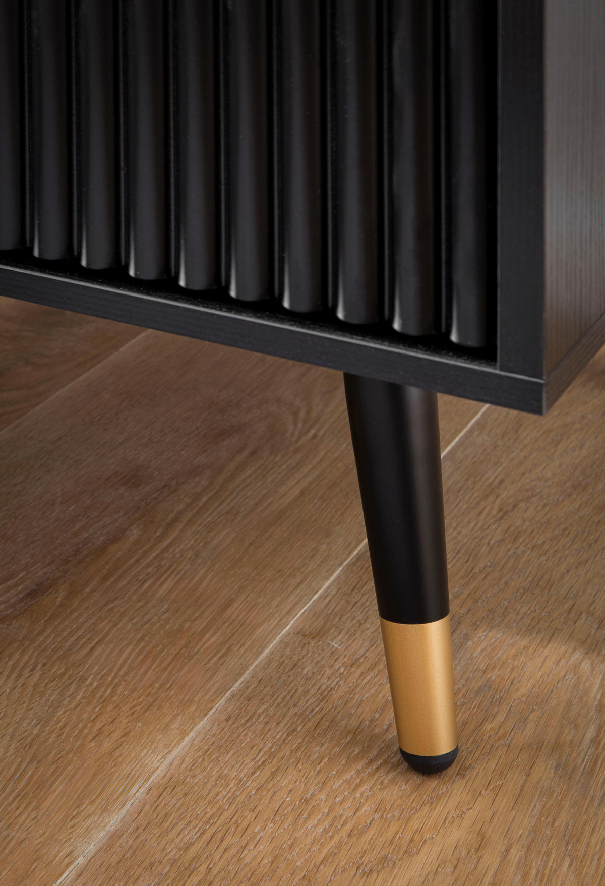 NACHTTISCH 43,5/56/39 cm  in Schwarz  - Goldfarben/Schwarz, Design, Holzwerkstoff/Metall (43,5/56/39cm) - MID.YOU