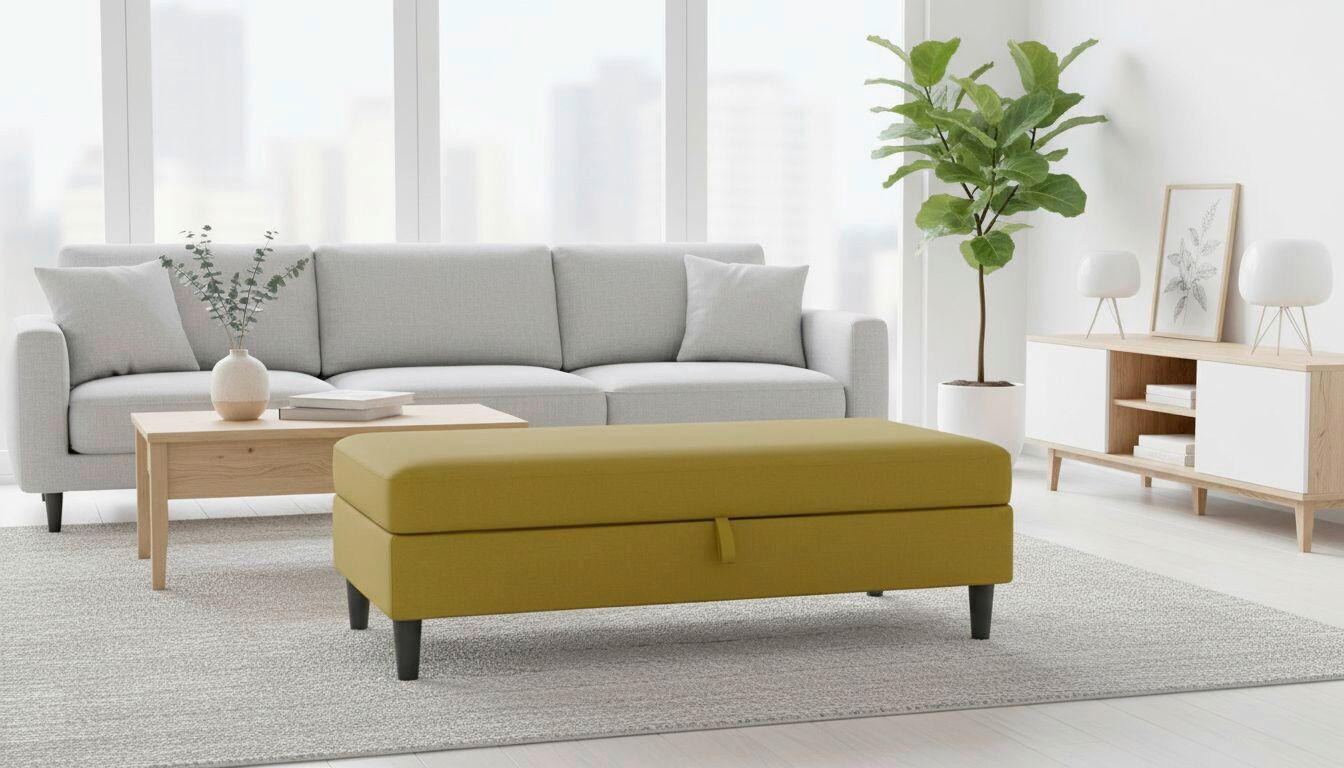 HOCKER HANNOVER Webstoff, Leinenoptik Currygelb  - Currygelb/Schwarz, Basics, Kunststoff/Textil (130/43/69cm) - Livetastic