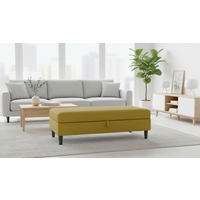 HOCKER HANNOVER Webstoff, Leinenoptik Currygelb  - Currygelb/Schwarz, Basics, Kunststoff/Textil (130/43/69cm) - Livetastic