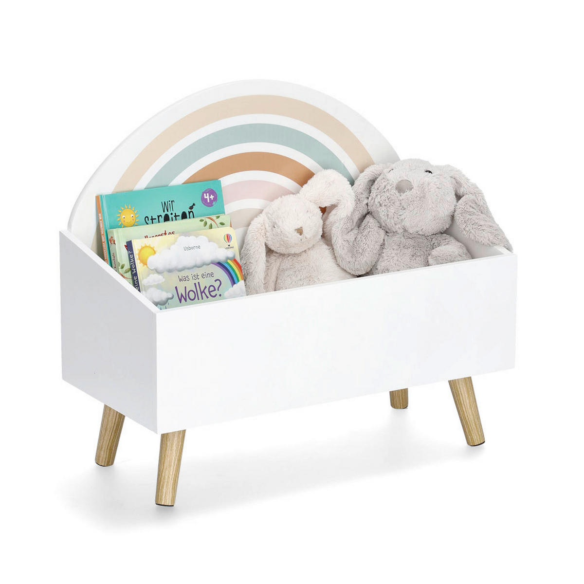 SPIELZEUGTRUHE Rainbow  - Naturfarben/Weiß, Basics, Holz/Holzwerkstoff (58/28/52cm) - Zeller Present