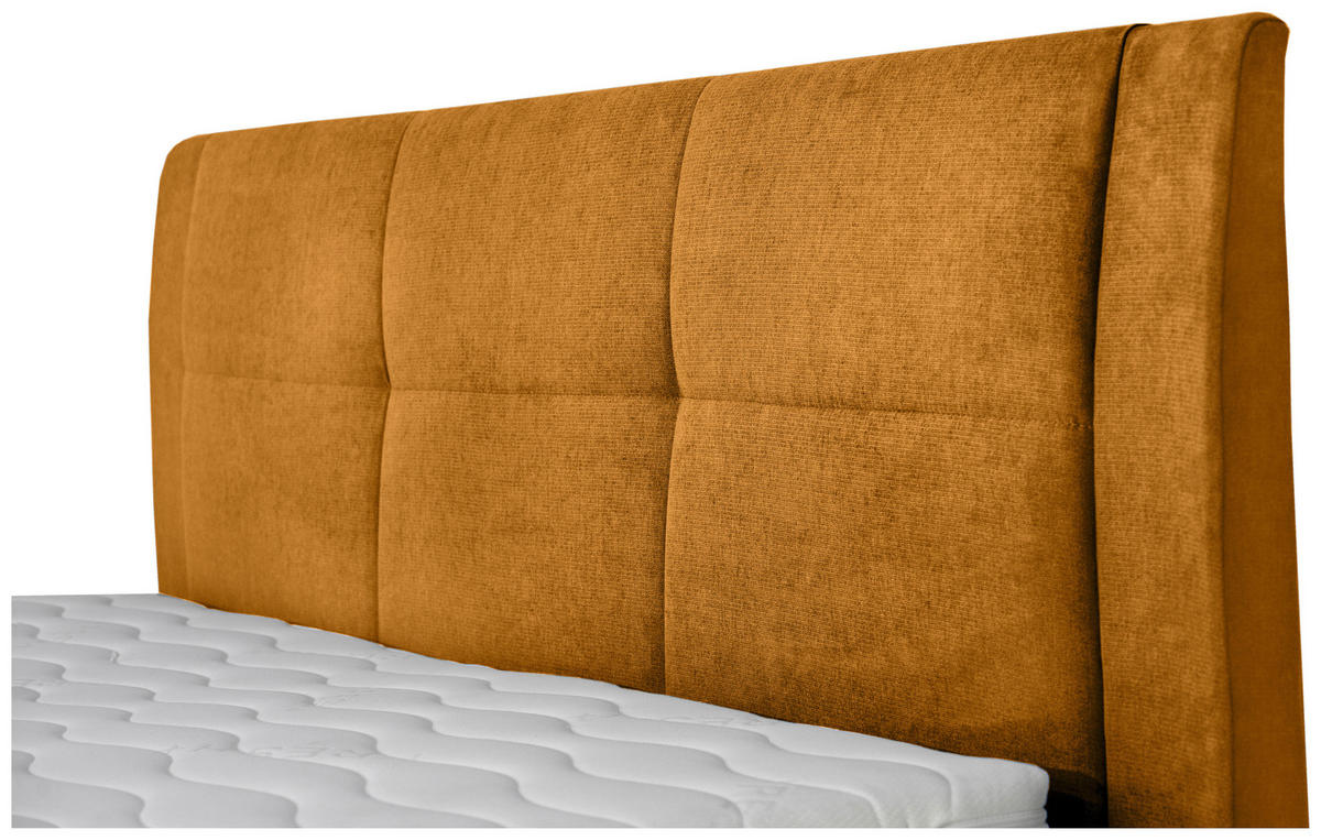 BOXSPRINGBETT 140/200 cm  in Gelb  - Gelb/Schwarz, KONVENTIONELL, Kunststoff/Textil (140/200cm) - Boxxx