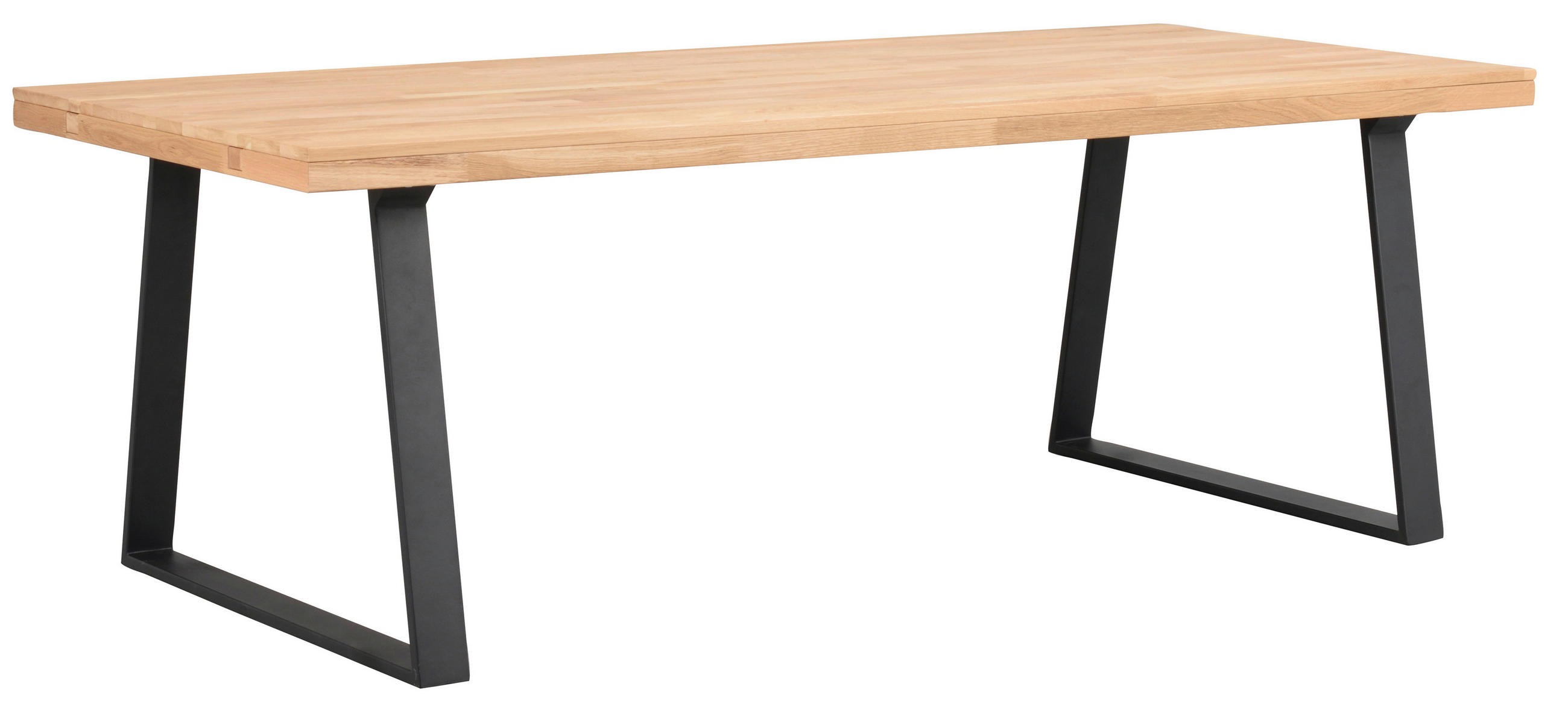 MATBORD i trä, metall 220/95/75 cm   - svart/ekfärgad, Klassisk, metall/trä (220/95/75cm) - Rowico