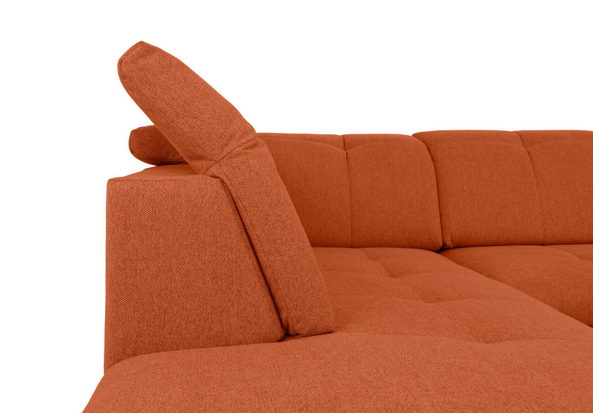 WOHNLANDSCHAFT Terracotta  - Terracotta/Grau, Design, Textil/Metall (173/328/215cm) - MID.YOU