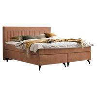 BOXSPRINGBETT 180/200 cm  in Rostfarben  - Rostfarben/Schwarz, Basics, Textil/Metall (180/200cm) - Boxxx