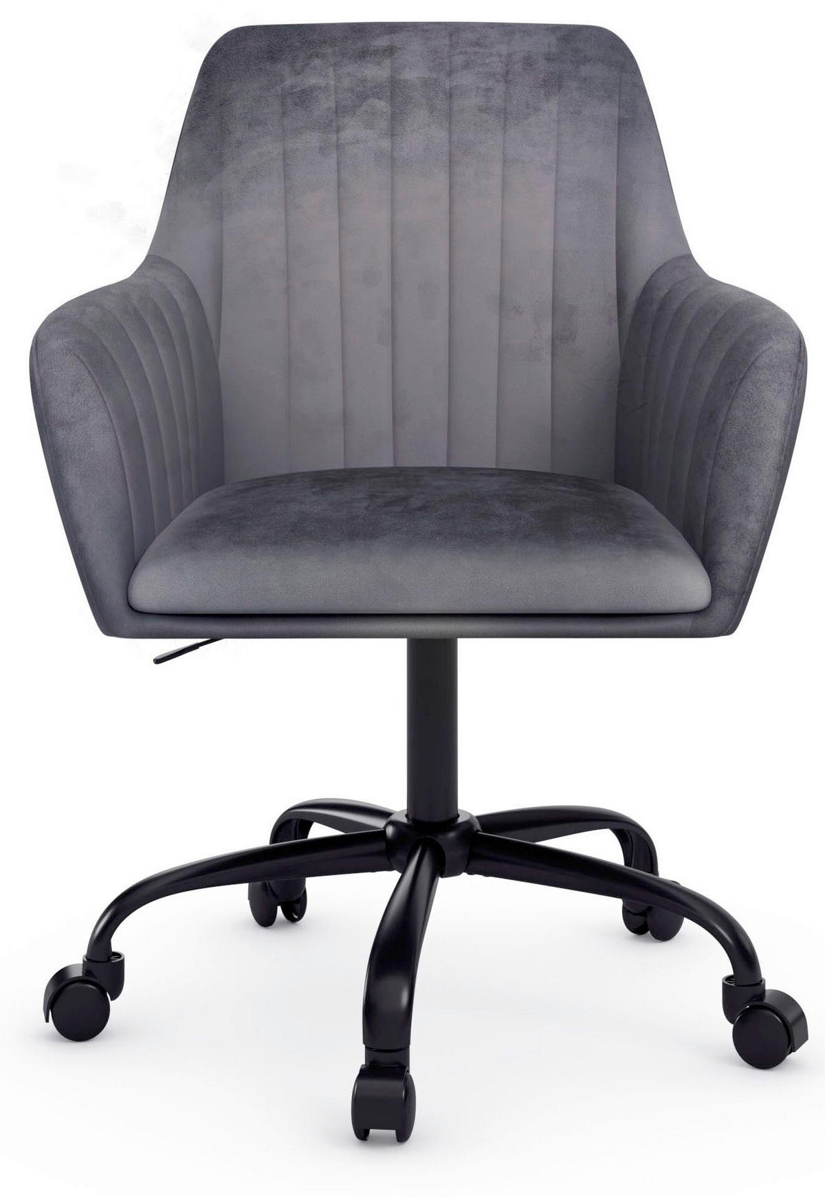 DREHSTUHL Velours Anthrazit  - Anthrazit/Schwarz, Design, Textil/Metall (58/78/54cm) - MID.YOU