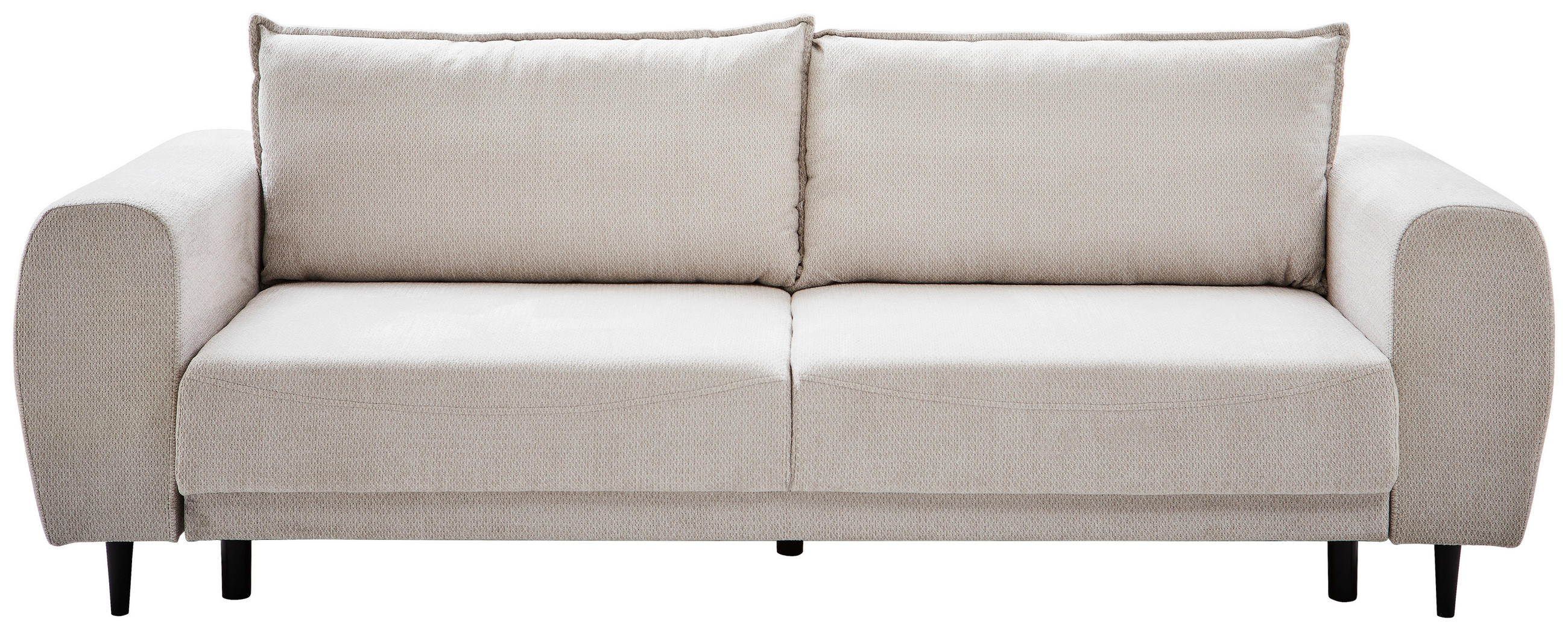 SCHLAFSOFA in Chenille Hellgrau  - Hellgrau/Schwarz, Design, Holz/Textil (245/85/92cm) - Livetastic