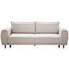 SCHLAFSOFA in Chenille Hellgrau  - Hellgrau/Schwarz, Design, Holz/Textil (245/85/92cm) - Livetastic
