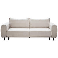 SCHLAFSOFA in Chenille Hellgrau  - Hellgrau/Schwarz, Design, Holz/Textil (245/85/92cm) - Livetastic