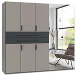KLEIDERSCHRANK  in Graphitfarben, Grau, Sahara  - Graphitfarben/Grau, Design, Glas/Holzwerkstoff (225/208/65cm) - Carryhome