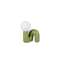 TISCHLEUCHTE Quinn 16,5/21,5/15 cm  - Weiß/Grün, Trend, Glas/Keramik (16,5/21,5/15cm)
