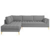 ECKSOFA in Bouclé Taupe  - Taupe/Naturfarben, Design, Holzwerkstoff/Textil (204/310cm) - MID.YOU