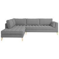 ECKSOFA in Bouclé Taupe  - Taupe/Naturfarben, Design, Holzwerkstoff/Textil (204/310cm) - MID.YOU