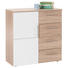 KOMMODE Eichefarben, Weiß - Eichefarben/Silberfarben, Design, Holzwerkstoff/Kunststoff (88/91/38cm) - CARRYHOME