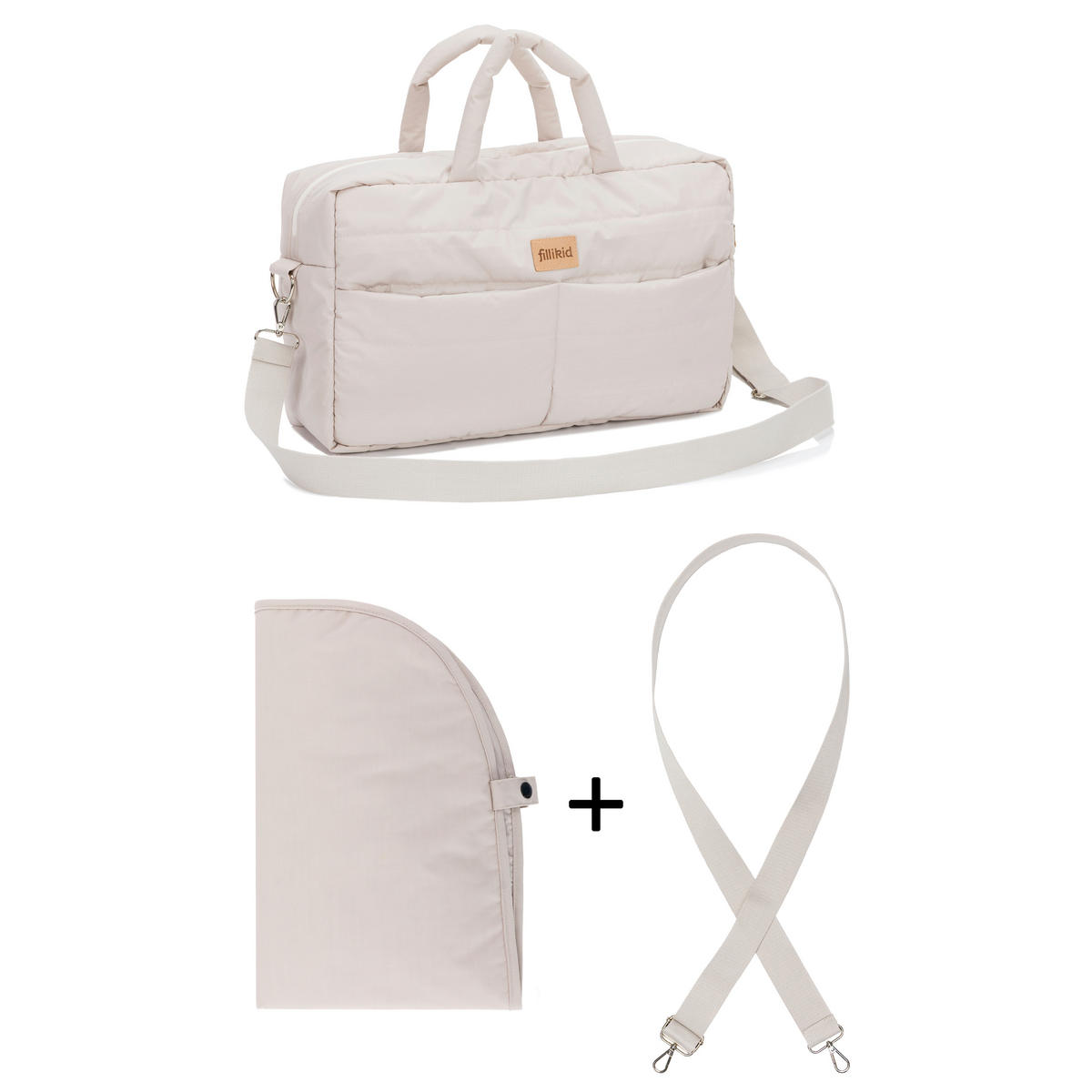 WICKELTASCHE  - Greige/Schwarz, Basics, Textil (43/28/14cm) - Fillikid