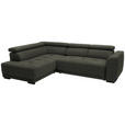 ECKSOFA in Chenille Graubraun  205/284 cm  - Graubraun/Schwarz, Design, Kunststoff/Textil (205/284cm) - Xora