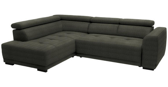 ECKSOFA in Chenille Graubraun 205/284 cm - Graubraun/Schwarz, Design, Kunststoff/Textil (205/284cm) - Xora