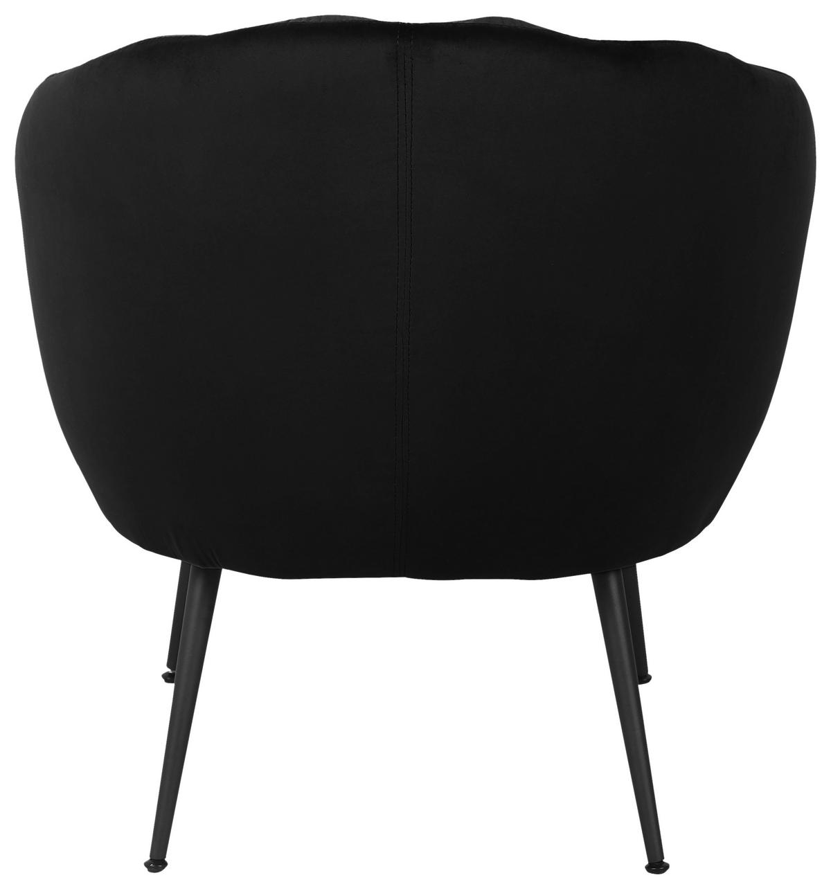COCKTAILSESSEL Samt Schwarz    - Blau/Schwarz, MODERN, Textil/Metall (67/80/78cm) - Livetastic