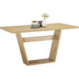 ESSTISCH in Metall, Holzwerkstoff 140/80/76 cm  - Edelstahlfarben/Eichefarben, KONVENTIONELL, Holzwerkstoff/Metall (140/80/76cm) - Venda