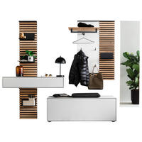 GARDEROBE 4-teilig  in 239/196/41 cm  - Eichefarben/Anthrazit, Design, Glas/Holz (239/196/41cm) - Schöner Wohnen